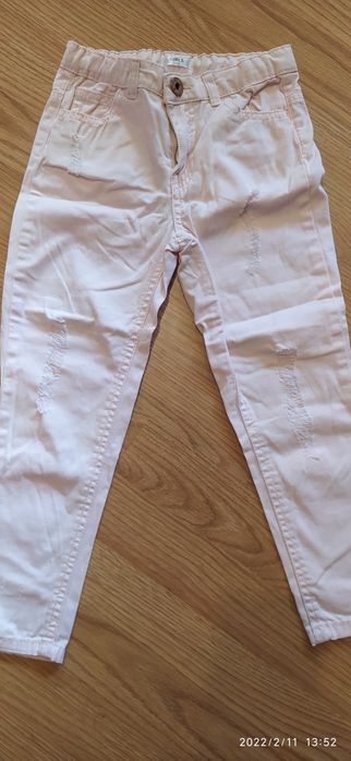 Cienkie spodnie jasny róż