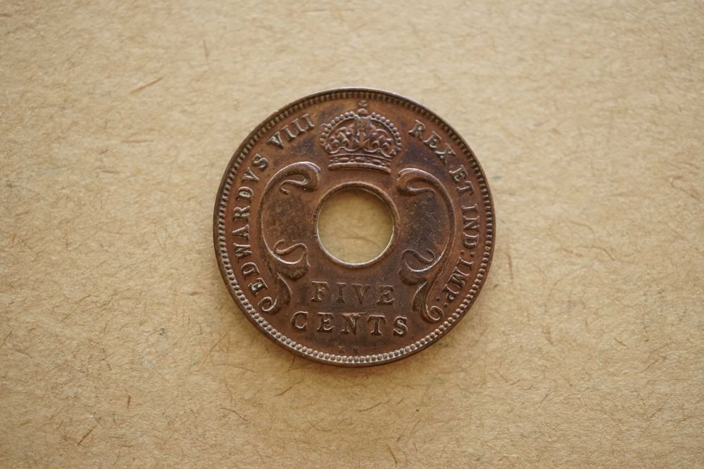 Lote 4 Moedas de centavos da África Oriental - George VI
