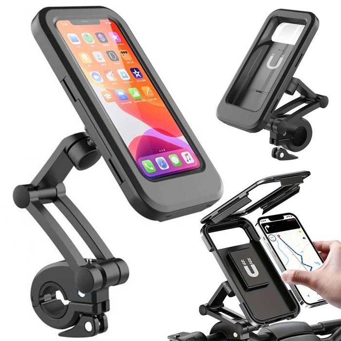 Uchwyt rowerowy na telefon telefonu wodoodporny zamykany obrotowy 360