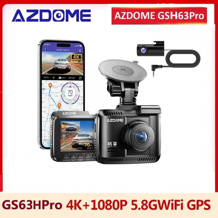 Видеорегистратор 4K Azdome GS63H, Azdome GS63H Pro реєстратор 2 камери