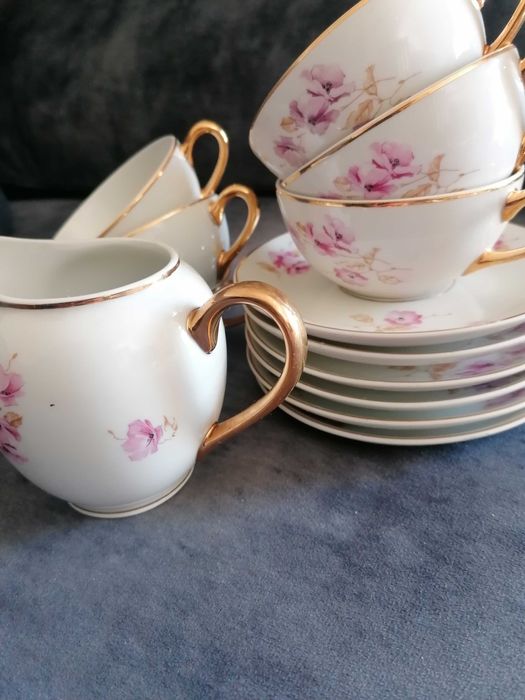 Teacups, vintage, with milk jug, from Candal64552902912002120