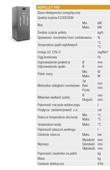 Kocioł Ferroli biopellet PRO 8 KW automat NA PELLET