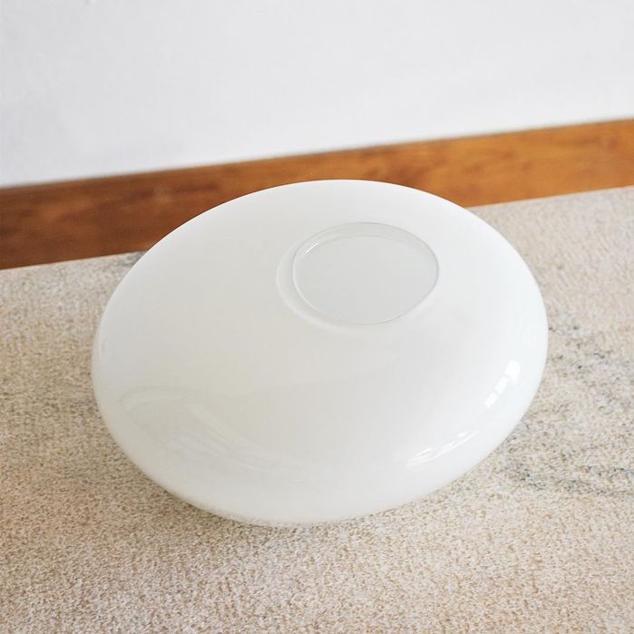 Organic shaped white glass vase. vaso forma organica vidro branco