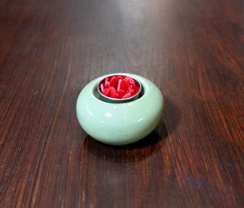 Porta-velas cerâmica