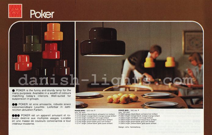 Par de candeeiros Dinamarqueses Poker mini Castanho Jo Hammerborg