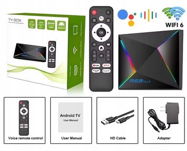 Dekoder Tv Box Janmifly R69Plus Android Wifi Bluetooth Ultra Hd 4/64GB