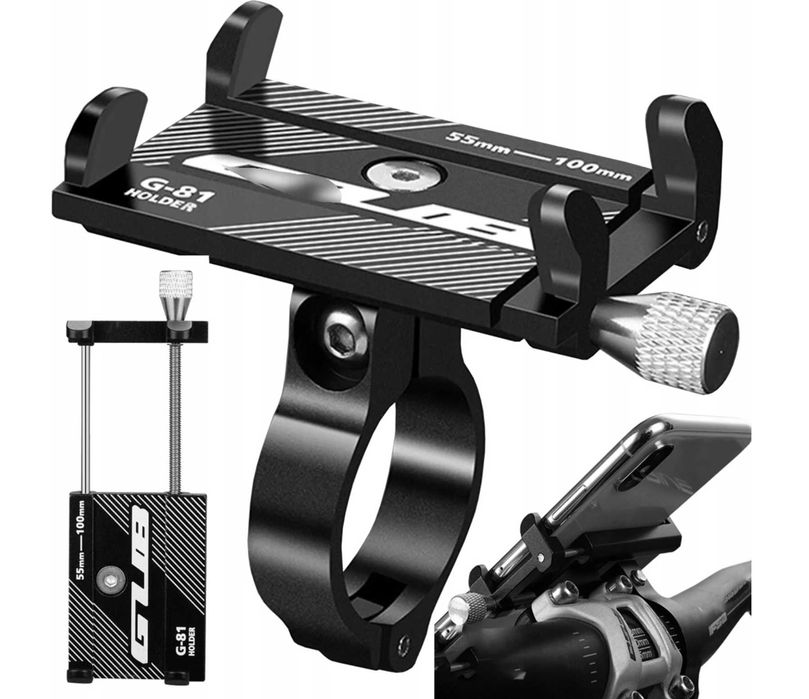Uchwyt na telefon GUB G-81 chwyt aluminiowy kierownicę 360° Motocykla