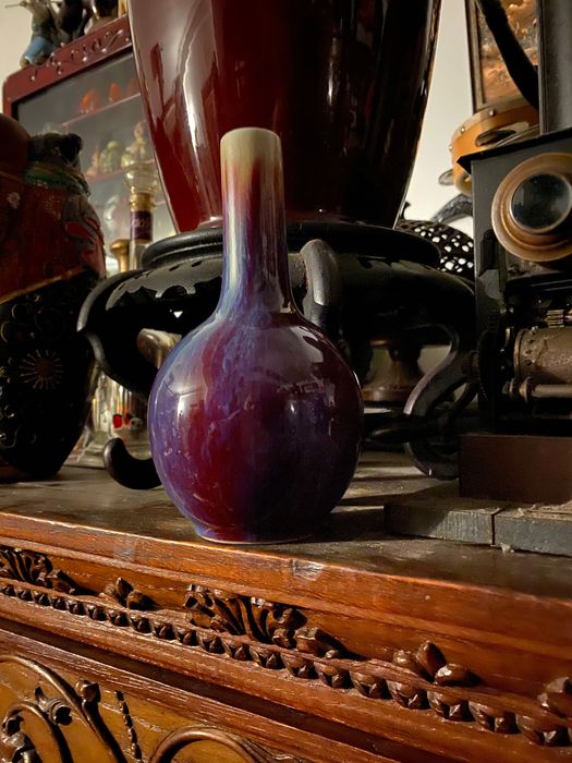 Jarra Flambe Esmaltado Sangue de Boi China séc XIX 14 cm