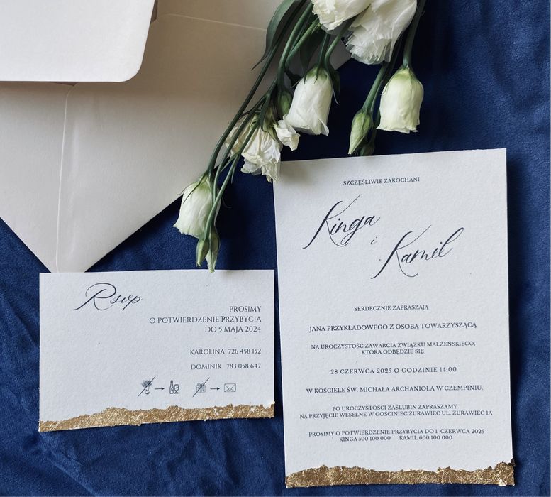 Zaproszenie ze zloceniem