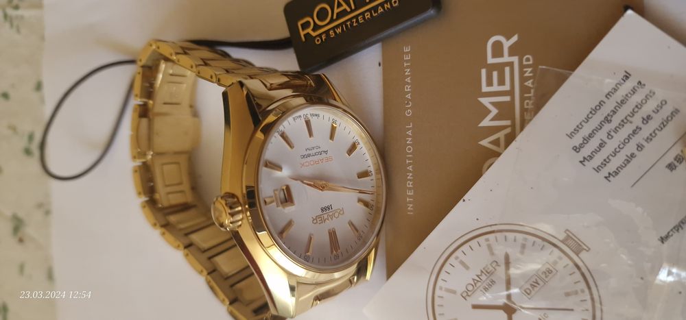 Roamer automat pozłacany z bransoletą