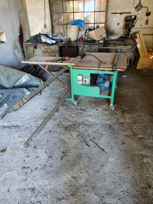 Piła formatowa samoróbka z wózkiem i podcinakiem