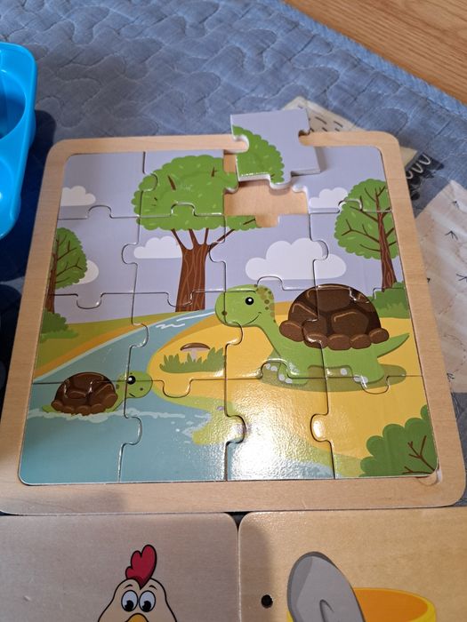 Ale jaja! sorter, zabawka edukacyjna DREWNIANE PUZZLE KLOCKI