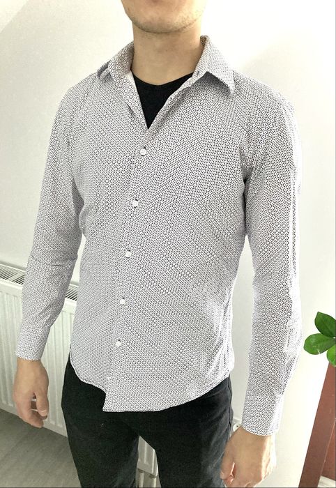 Męska Elegancka Koszula Bytom 37 Długi Rękaw Kołnierzyk