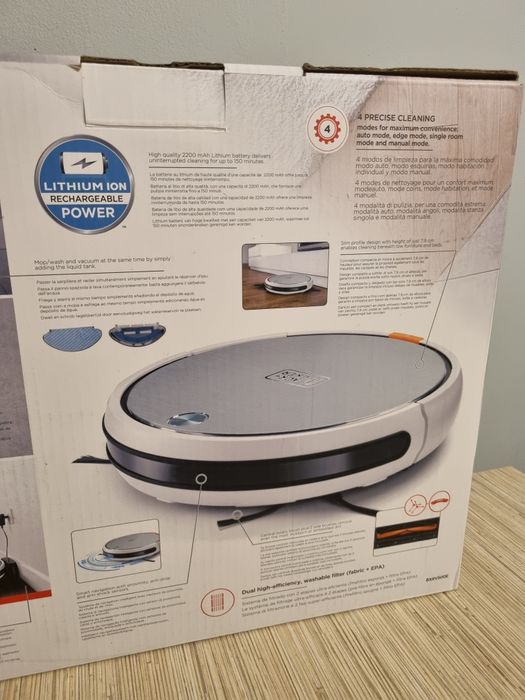 Robot sprzątający odkurzacz mop BLACK&DECKER BXRV500E, z funkcją zdaln