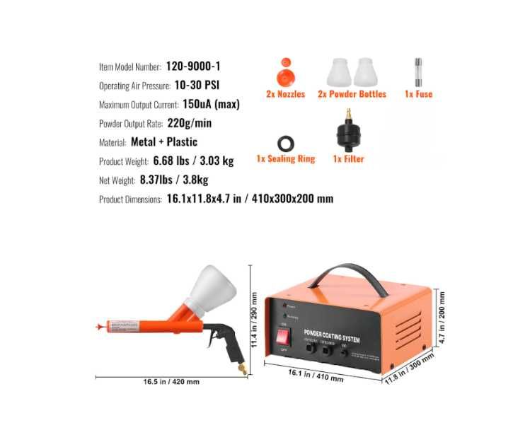 Elektrostatyczny system malowania proszkowego *ZESTAW*DARMOWA DOSTAWA*