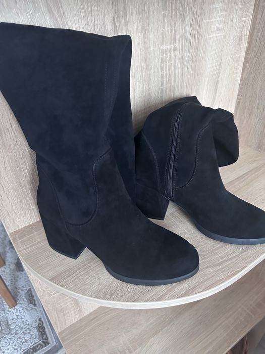 Замшеві сапоги чулки, демісезон