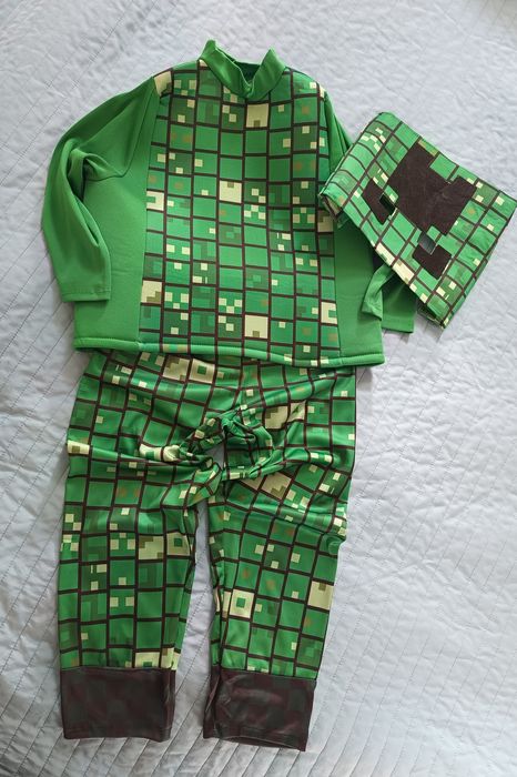 L 128-134 Minecraft Cleeper przebranie na bal karnawał