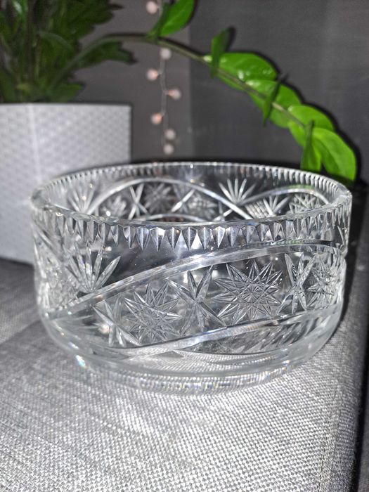 misa półmisek kryształowy PRL kryształ śr.17.5cm