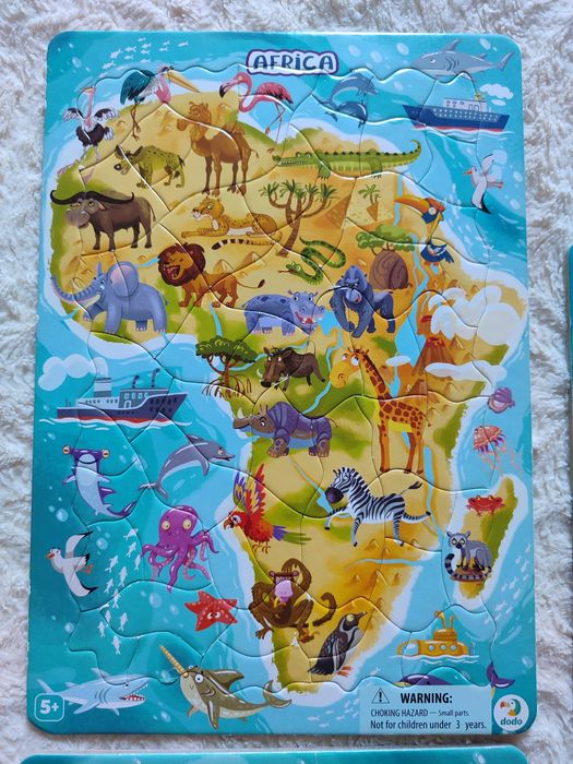 Пазли з рамкою DoDo Африка, Євразія, Антарктида, Південна Америка