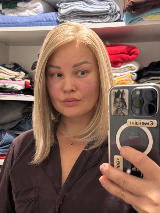 Перука, каре блонд, термоволосся