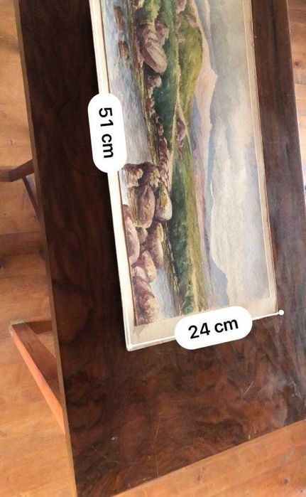 Aguarela de paisagem suiça, de 1868, bom estado