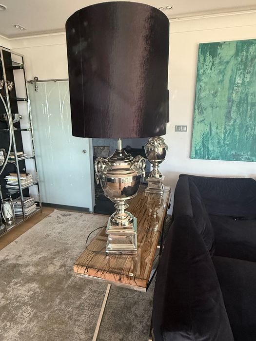 Lampa Stojąca Ekskluzywny designn Błyszcząca metalowa podstawa .2 x