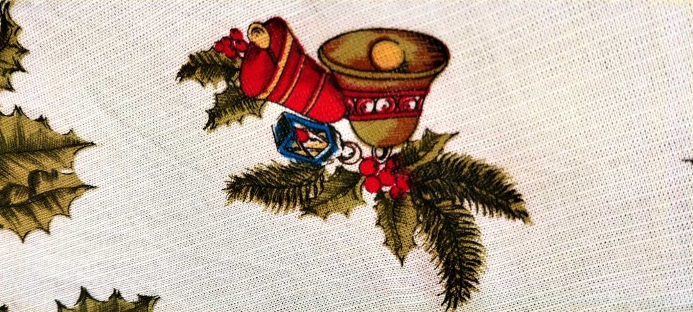 Toalha de mesa natal e pequeno maperon pai natal