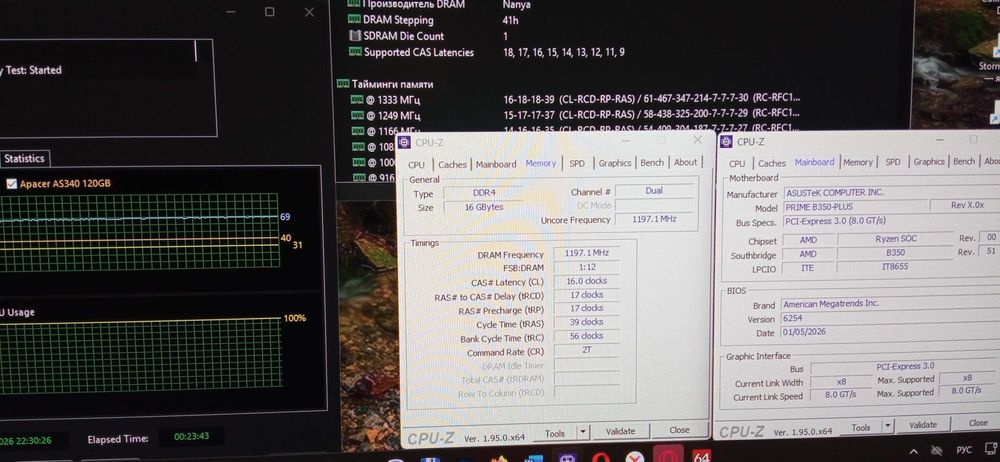 Материнская плата ASUS PRIME B350 -PLUS+кулер BOX , sAM4