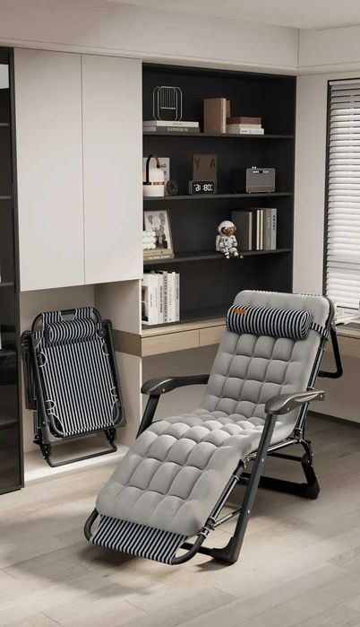 Розкладне крісло шезлонг садовий із подушкою WCG FCB-S01PP