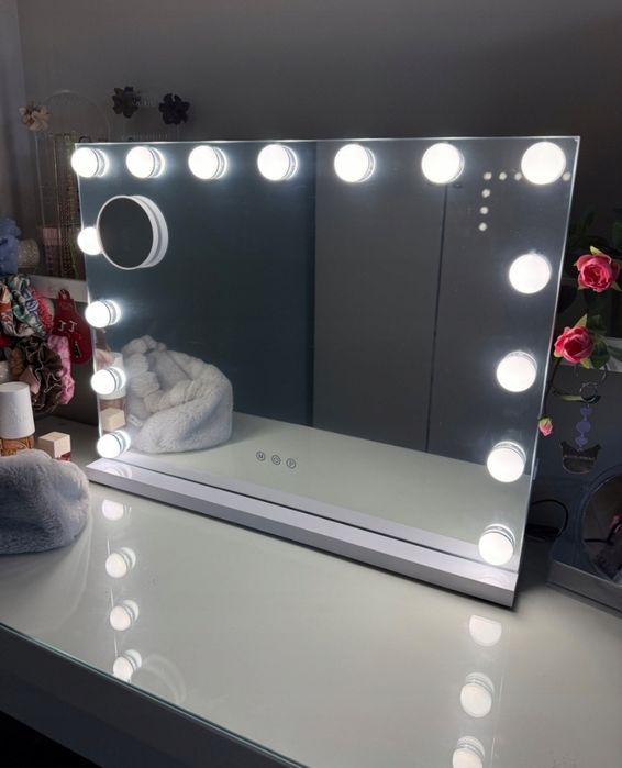 Nowe duże lustro do makijażu toaletka kosmetyczne do Garderoby led