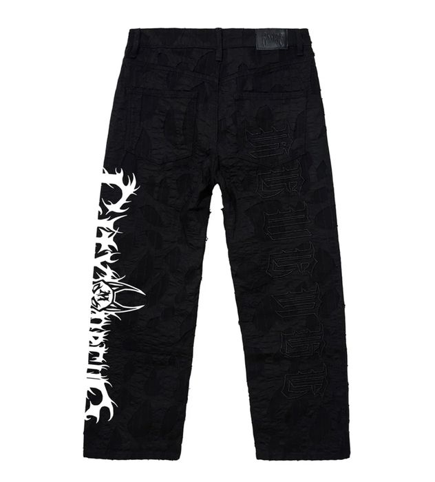 Revenge X City Morgue Logo Distressed Boro Denim Pant Black