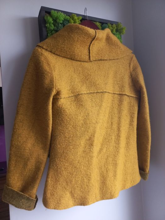 Żakiet musztardowy wełna M vintage