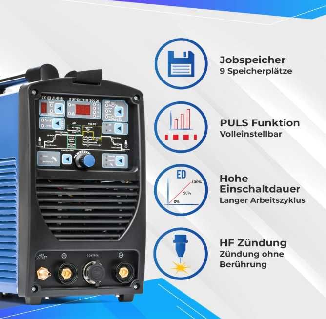 Spawarka TIG AC DC 200A Ipotools Supertig 200DI MMA