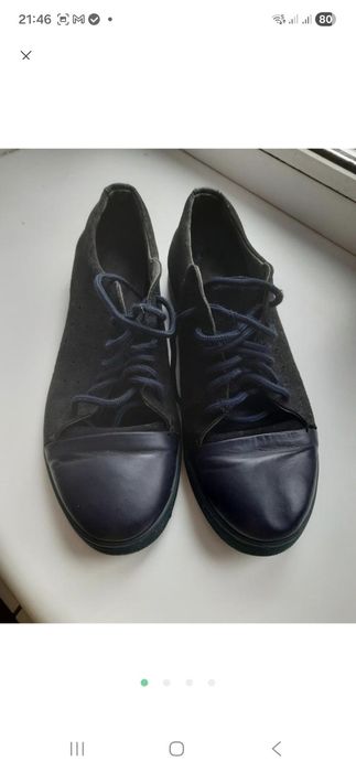 Кеди, натуральний замш + шкіра