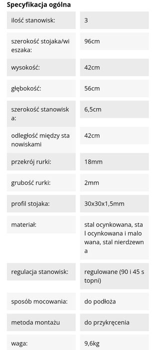 Stojak rowerowy OCYNKOWANY stalowy na 3 rowery NOWY SOLIDNY