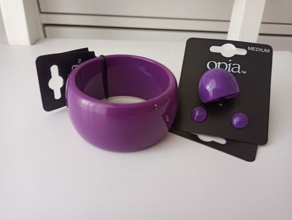 Pierścionek + kolczyki plastik - NOWE - PRIMARK