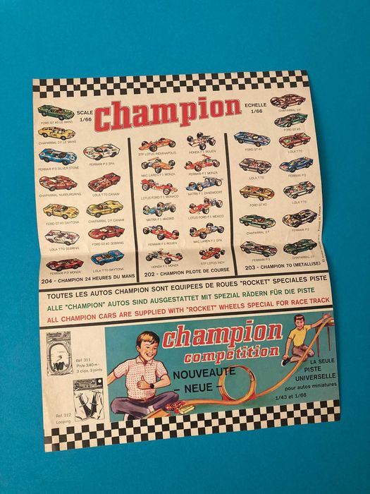 Publicidade rara ás Miniaturas Carros da Marca Champion Anos 60