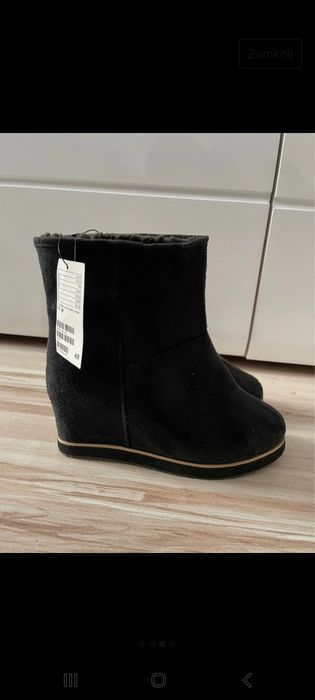 botki zamszowe 38