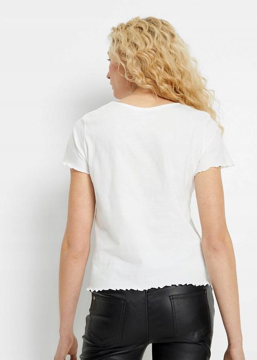 T-shirt biały z napisem bawełna 44/46.