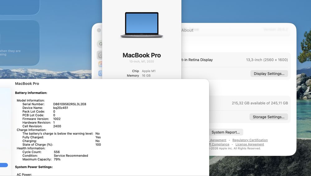 Apple MacBook Pro 13 2020 M1 16GB RAM 256GB SSD Space Gray IL7691