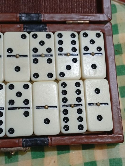 Jogo de dominó completo em caixa