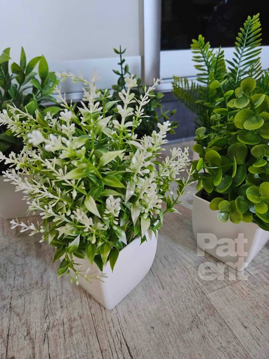 Sztuczne kwiaty z doniczkami 6 szt. zestaw roślin sztucznych dekoracja