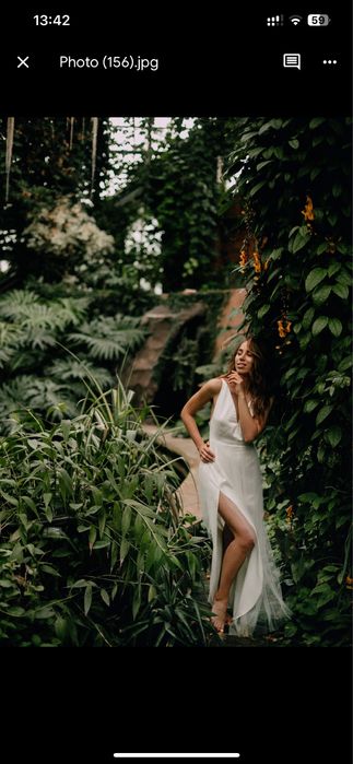 Біла весільна сукня атлас + фатин