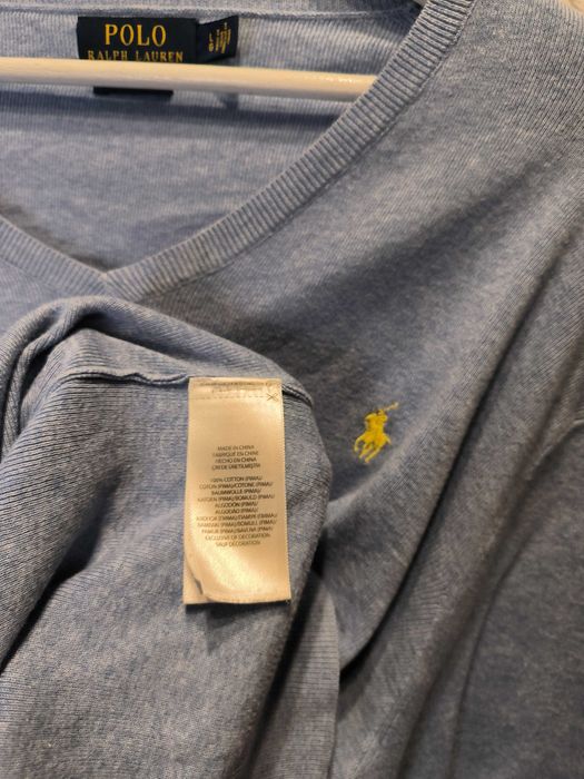 Sweter Polo Ralph Lauren Serek Bawełniany Jasnoniebieski Pima Cotton L