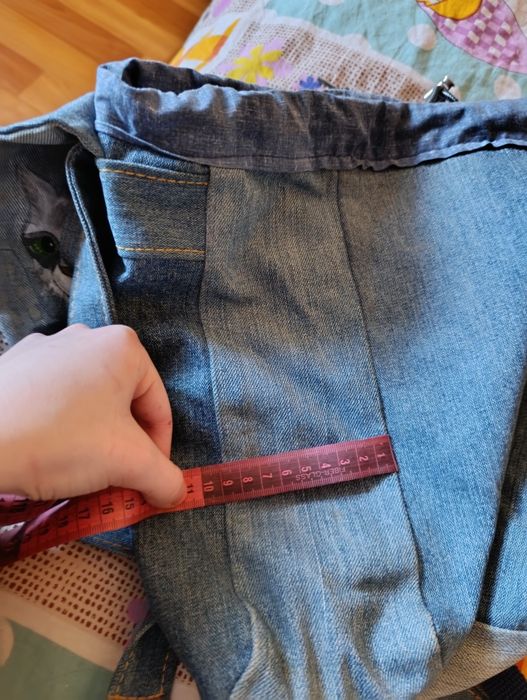 Рюкзак джинсовий коти - вояки, ручна робота, розписаний акрилом