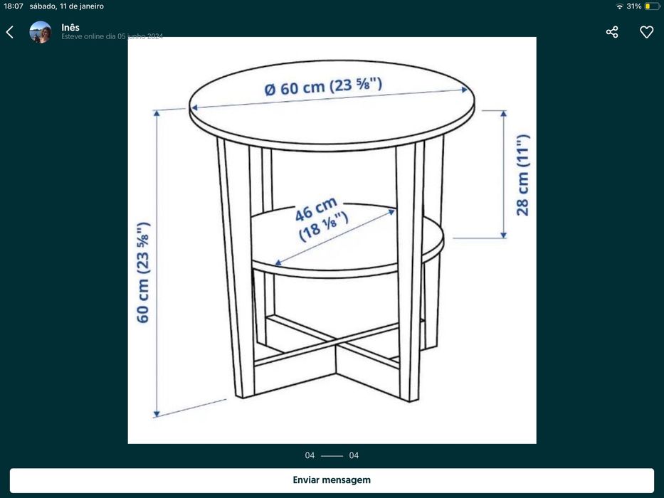 Mesa apoio Ikea Vejmon