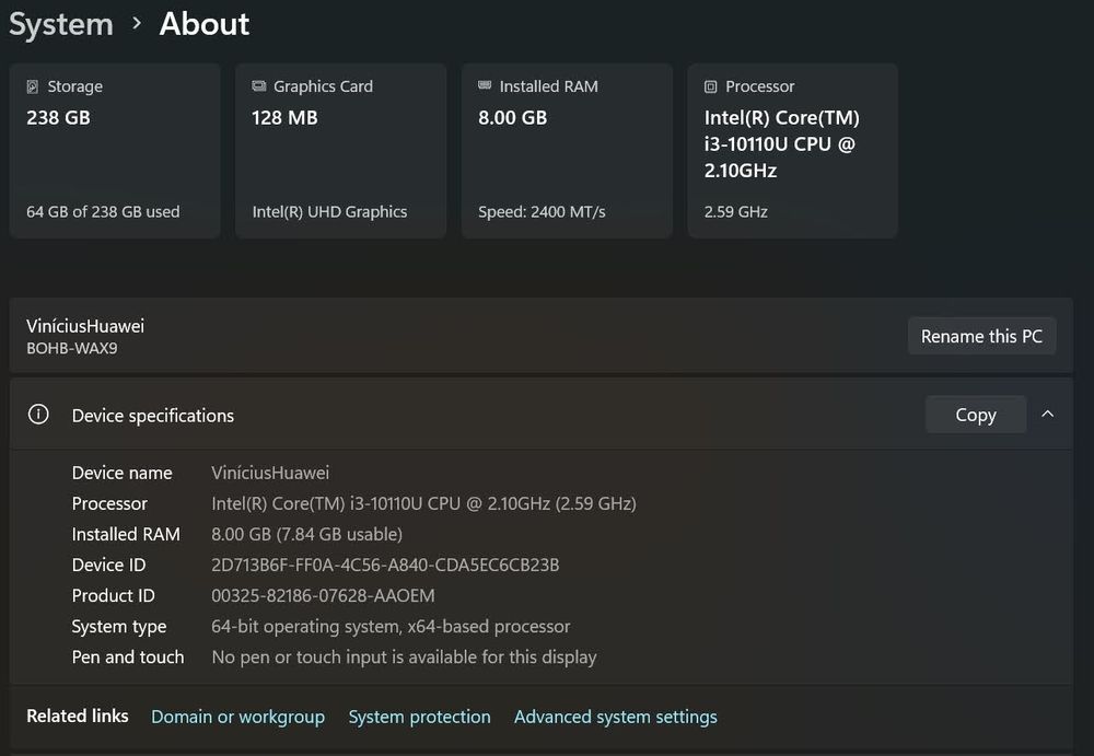 Portátil Huawei 15.9"