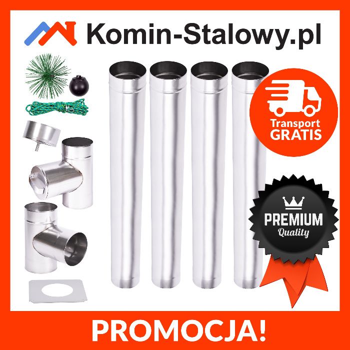 Wkład Kominowy Okrągły Fi180/4m/0,8mm - Stalowy Kwaso-Żaroodporny