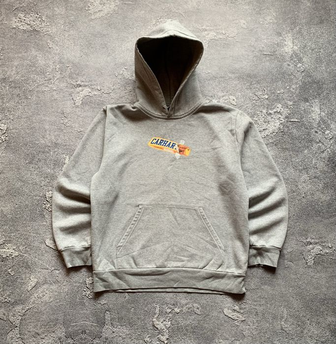 Кайфове Худі Carhartt WIP Дуже Плотний Котон оригінал сіре з принтом (розмір M)