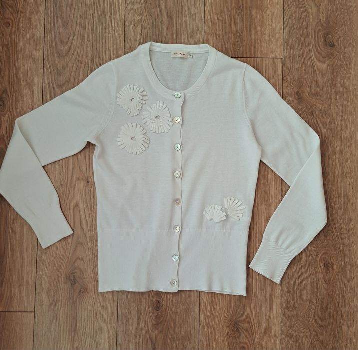 Biały kardigan sweter damski M